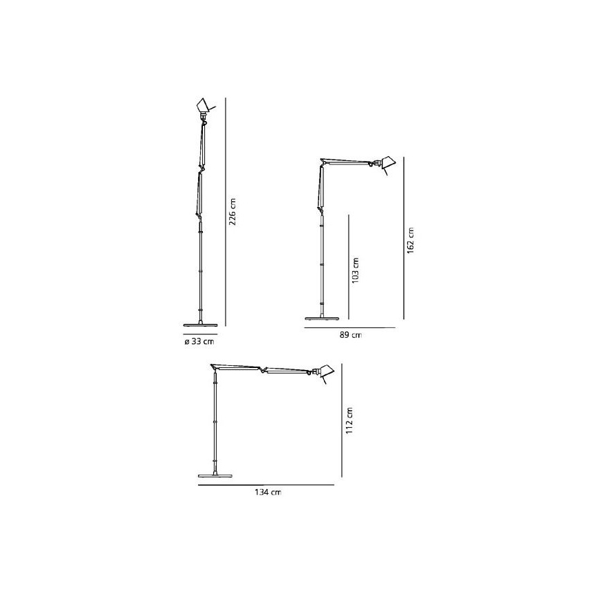 Artemide AR 0947010A+AR A012820 KOMPLET - Põrandalamp TOLOMEO BASCULANTE 1xE27/100W/230V