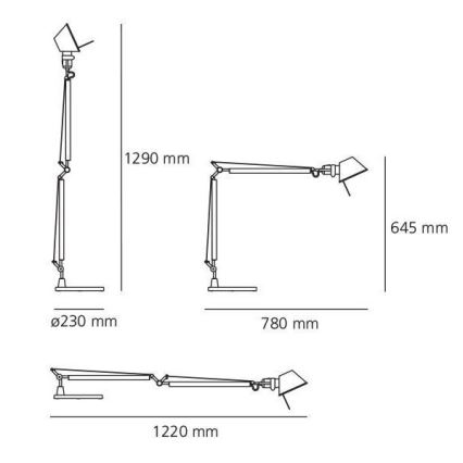 Artemide AR A004420+AR A005320 KOMPLET - Laualamp TOLOMEO 1xE27/70W/230V