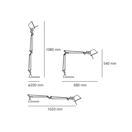 Artemide AR A005910+AR A008600 KOMPLET - Laualamp TOLOMEO MINI 1xE27/70W/230V