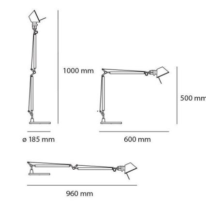 Artemide AR A015100+AR A003900 KOMPLEKT - LED hämardatav laualamp TOLOMEO MIDI LED/9W/230V