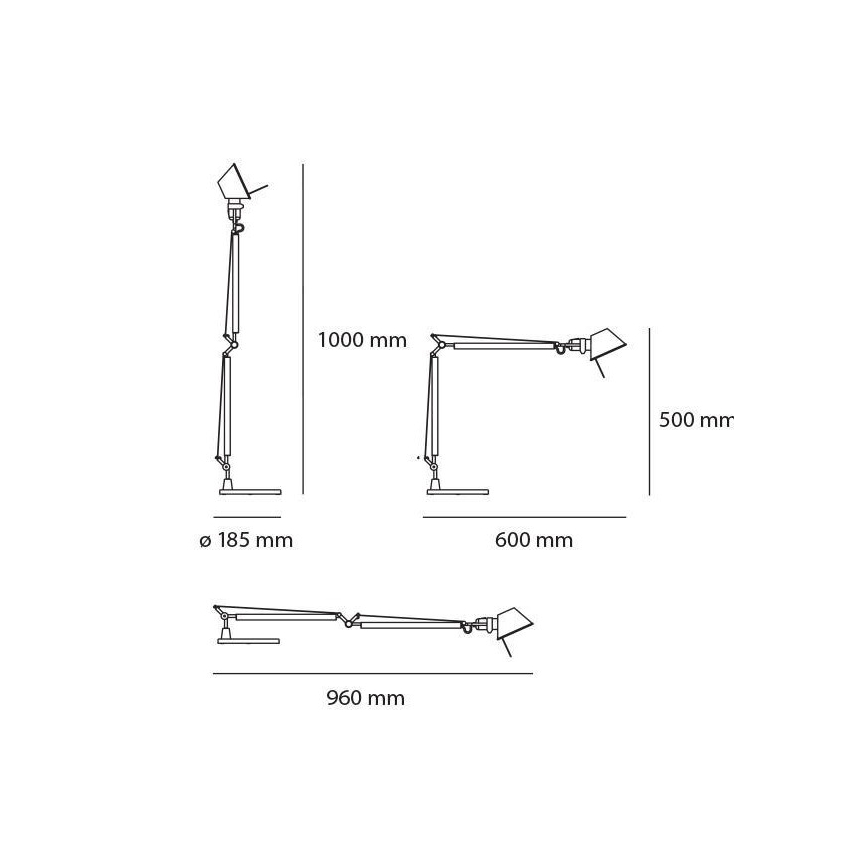 Artemide AR A015100+AR A003900 KOMPLEKT - LED hämardatav laualamp TOLOMEO MIDI LED/9W/230V