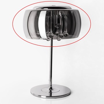 Asendusklaas G9 laualambile, läbimõõt 28 cm, suitsuhall