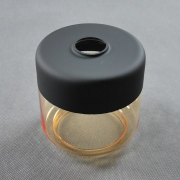 Asendusklaas lühtrile AMBER E27, läbimõõt 14 cm, must/suitsune beež
