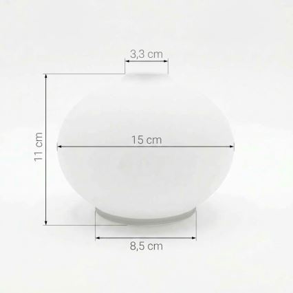 Asendusklaas lühtrile E14 d. 15 cm valge