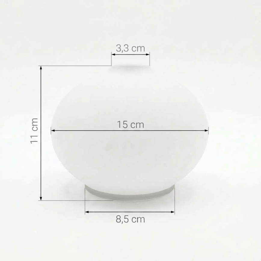 Asendusklaas lühtrile E14 d. 15 cm valge