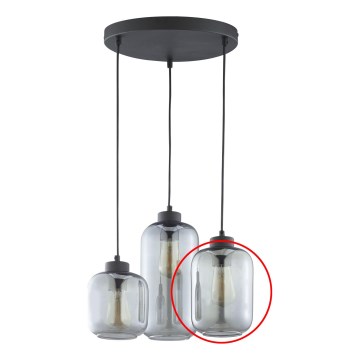 Asendusklaas lühtrile GRAFIT E27, Ø 14 cm, suitsuhall