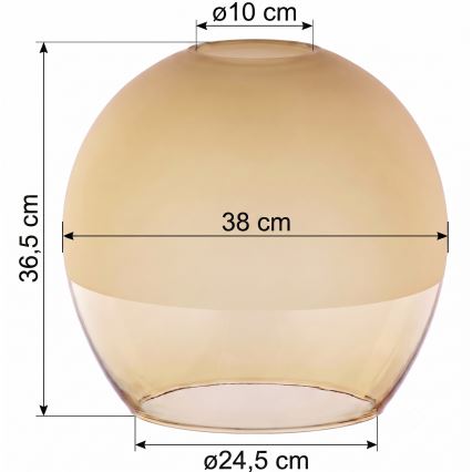 Asendusklaas lühtrile KULA E27, läbimõõt 38 cm, suitsune beež