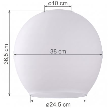 Asendusklaas lühtrile KULA E27, läbimõõt 38 cm, valge/läbipaistev