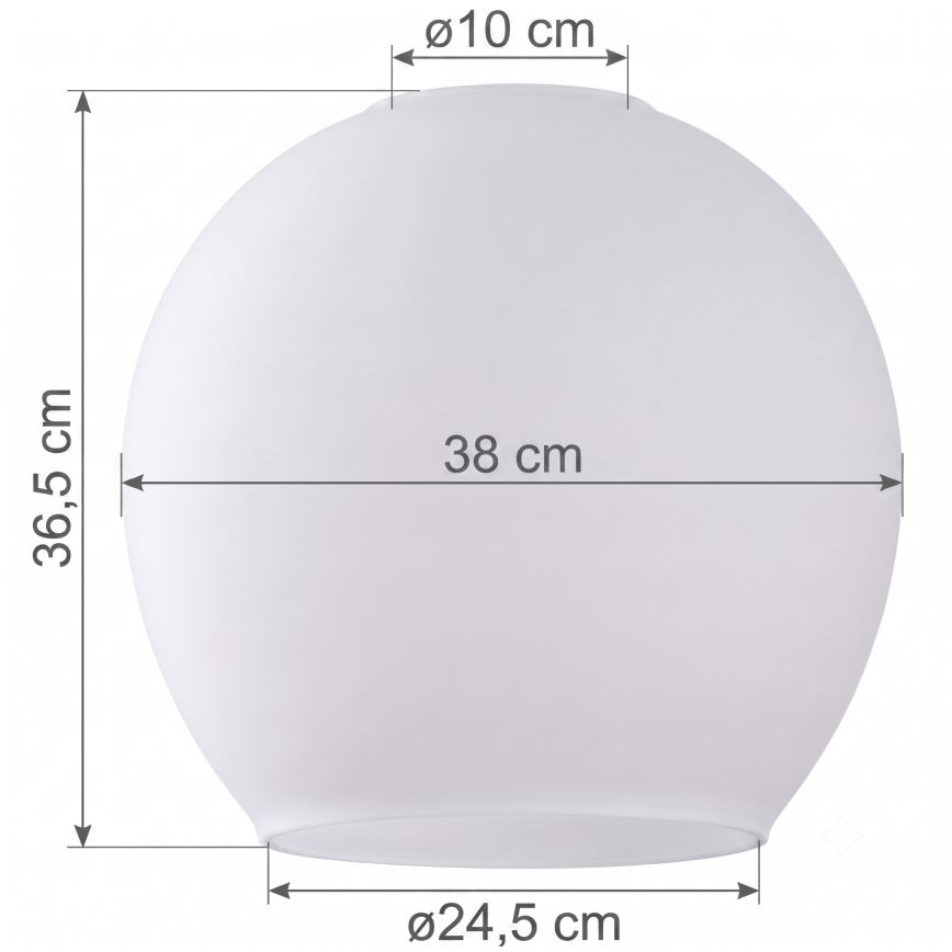 Asendusklaas lühtrile KULA E27, läbimõõt 38 cm, valge/läbipaistev