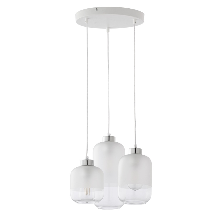 Asendusklaas lühtrile MARCO E27, Ø 14 cm, läbipaistev/valge