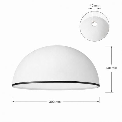 Asendusklaas lühtrile RETRO, ANTICO E27 Ø 30 cm valge/must