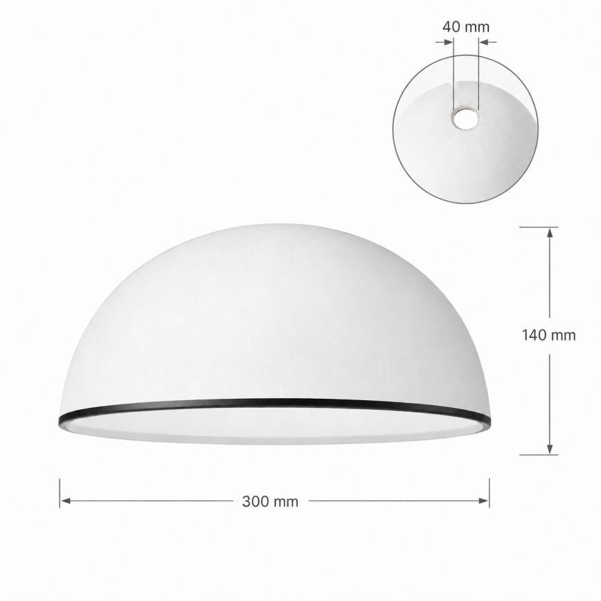 Asendusklaas lühtrile RETRO, ANTICO E27 Ø 30 cm valge/must