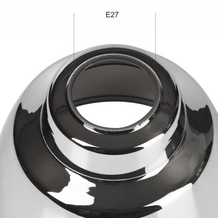 Asendusklaas lühtrile MARIO E27 d. 16 cm läikiv kroom