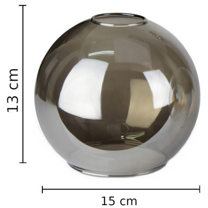 Asendusklaas lühtrile LACRIMA SMOKY E27 d. 15 cm must suitsune
