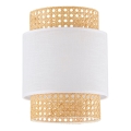 Asenduslambivarjuk laualambile ja lühtrile BOHO E27, läbimõõt 20 cm, rattan/valge