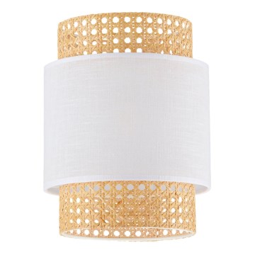 Asenduslambivarjuk laualambile ja lühtrile BOHO E27, läbimõõt 20 cm, rattan/valge