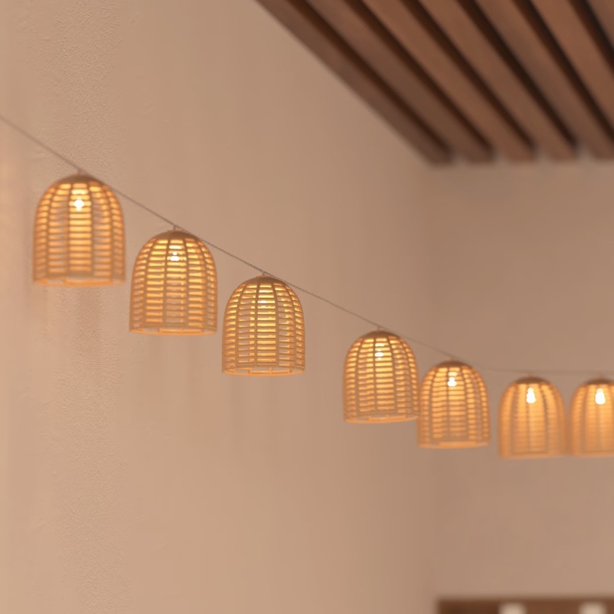 Atmosphera - LED Päikesepaneeliga dekoratiivne kett AIA 10xLED 3,35m IP44 soe valge 1500 mAh
