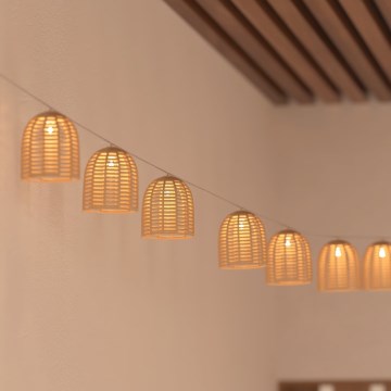 Atmosphera - LED päikesetoitega dekoratiivkett AIA 10xLED 3,35m IP44 soe valge 1500 mAh