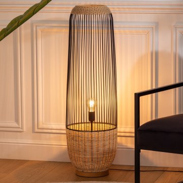 Atmosphera - Põrandalamp ANEA 1xE27/40W/230V rotang/pöök