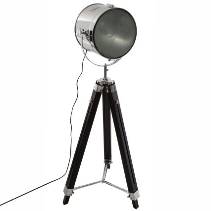 Atmosphera - Põrandalamp EBOR 1xE27/25W/230V mänd/läikiv kroom