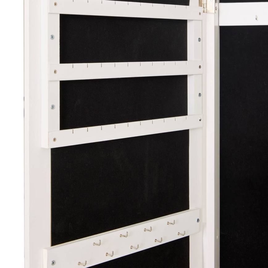 Atmosphera - Põrandapeegel koos ehetekastiga LEXY 158x38 cm valge