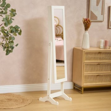 Atmosphera - Seisev peegel koos ehtekastiga KRISTIN 146,8x37 cm valge