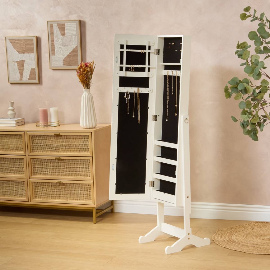 Atmosphera - Seisev peegel koos ehtekastiga KRISTIN 146,8x37 cm valge