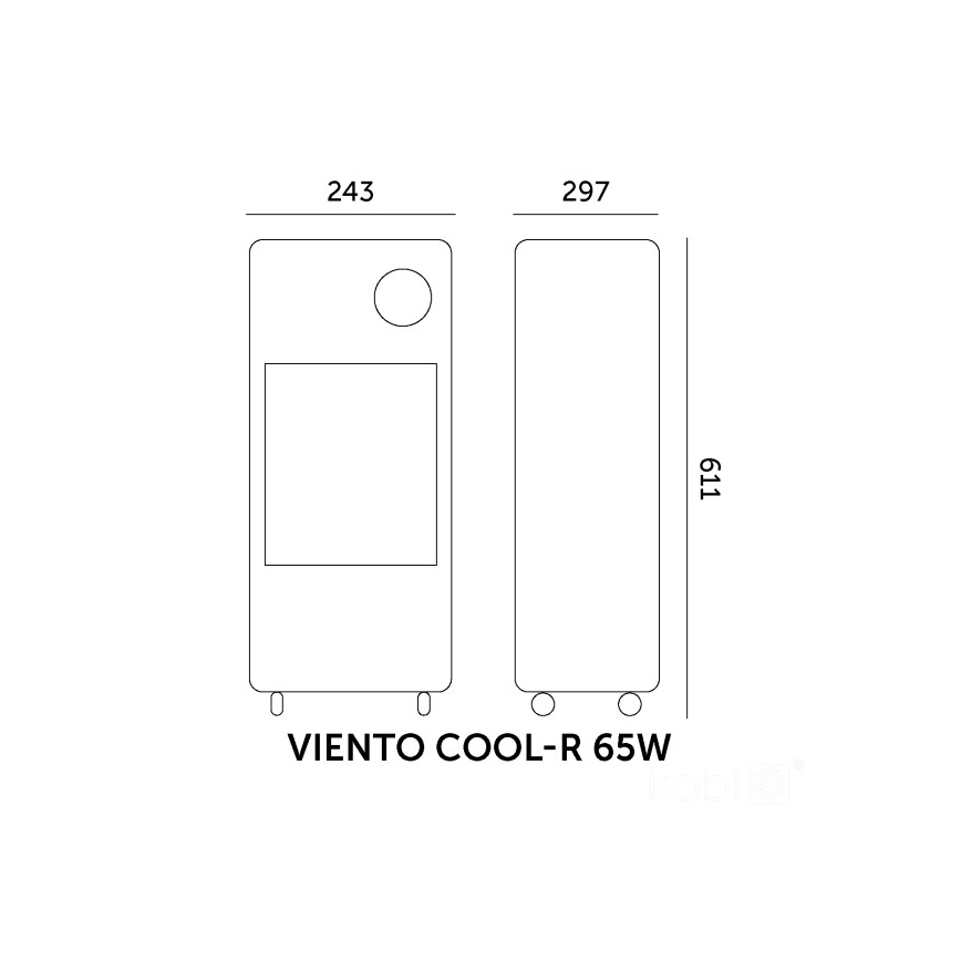 Aurustuspõhine mobiilne kliimaseade VIENTO COOL-R 65W/230V must + kaugjuhtimispult