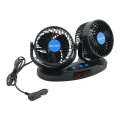 Auto armatuuri ventilaator termomeetriga 9W/12V must