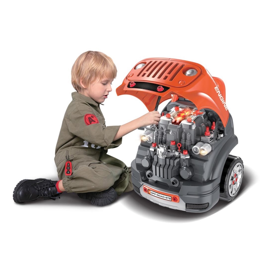 Autoremonditöökoda lastele 3xAAA + 1xCR2025 oranž/hall
