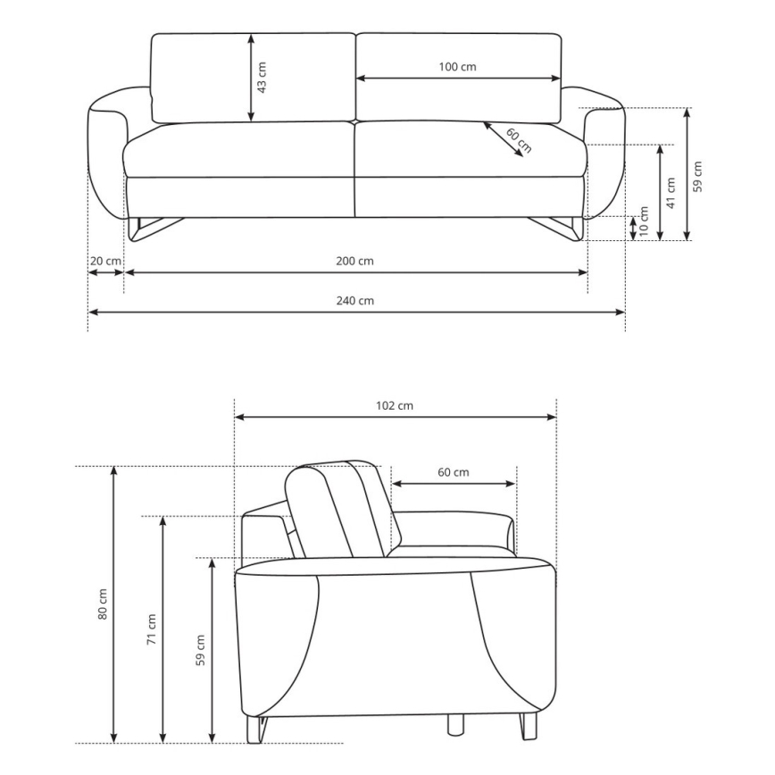 AVESTA kolmekohaline sinine diivan