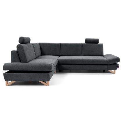 AVESTA L-kujuline vasakpoolne lahtikäiv polsterdatud nurgadiivan panipaigaga, antratsiit