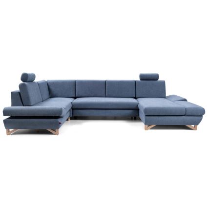 Lahtikäiv polsterdatud U-kujuline nurgadiivan AVESTA hoiuruumiga, sinine