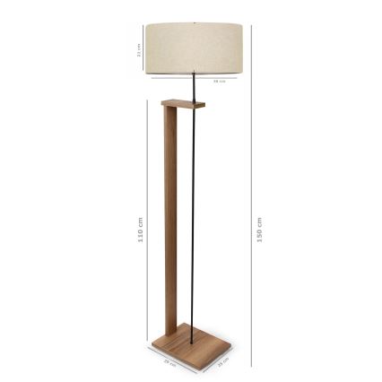 AYD Põranda lamp 1xE27/40W/230V Pruun/Bež