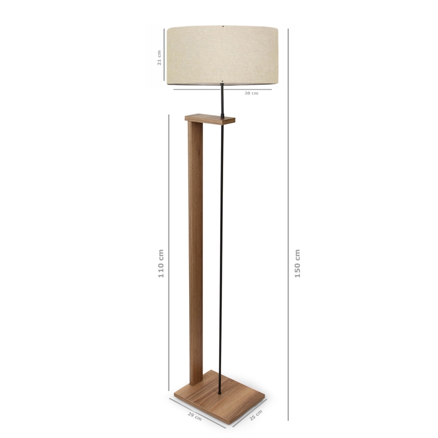 AYD Põranda lamp 1xE27/40W/230V Pruun/Bež