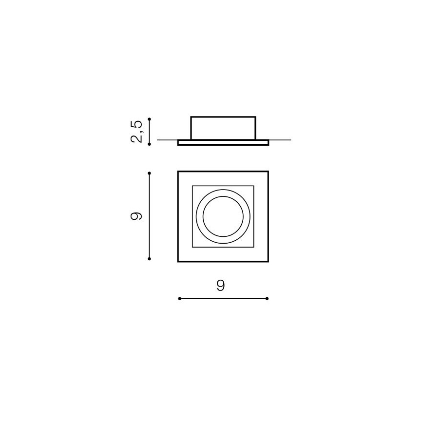 Azzardo AZ0795 - Süvisvalgusti PACO 1xGU10/50W/230V