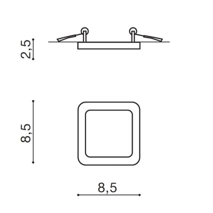 Azzardo AZ2833 - LED Süvistatav valgusti vannituppa SLIM 1xLED/6W/230V IP44 CRI 90