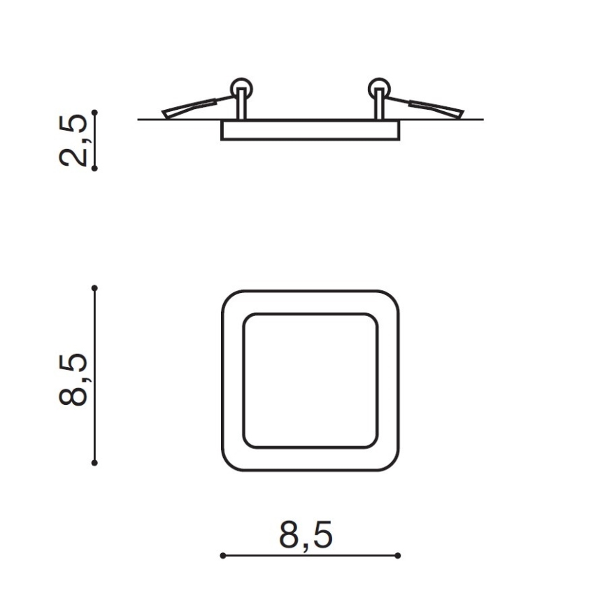Azzardo AZ2833 - LED Süvistatav valgusti vannituppa SLIM 1xLED/6W/230V IP44 CRI 90