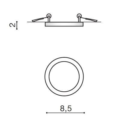 Azzardo AZ2861 - LED Süvistatav vannitoavalgusti SLIM 1xLED/6W/230V IP44