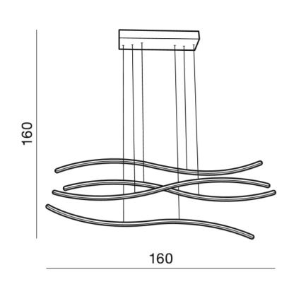 Azzardo AZ2913 - LED-hämardatav rippvalgusti riputuskaabliga WAVES LED/70W/230V
