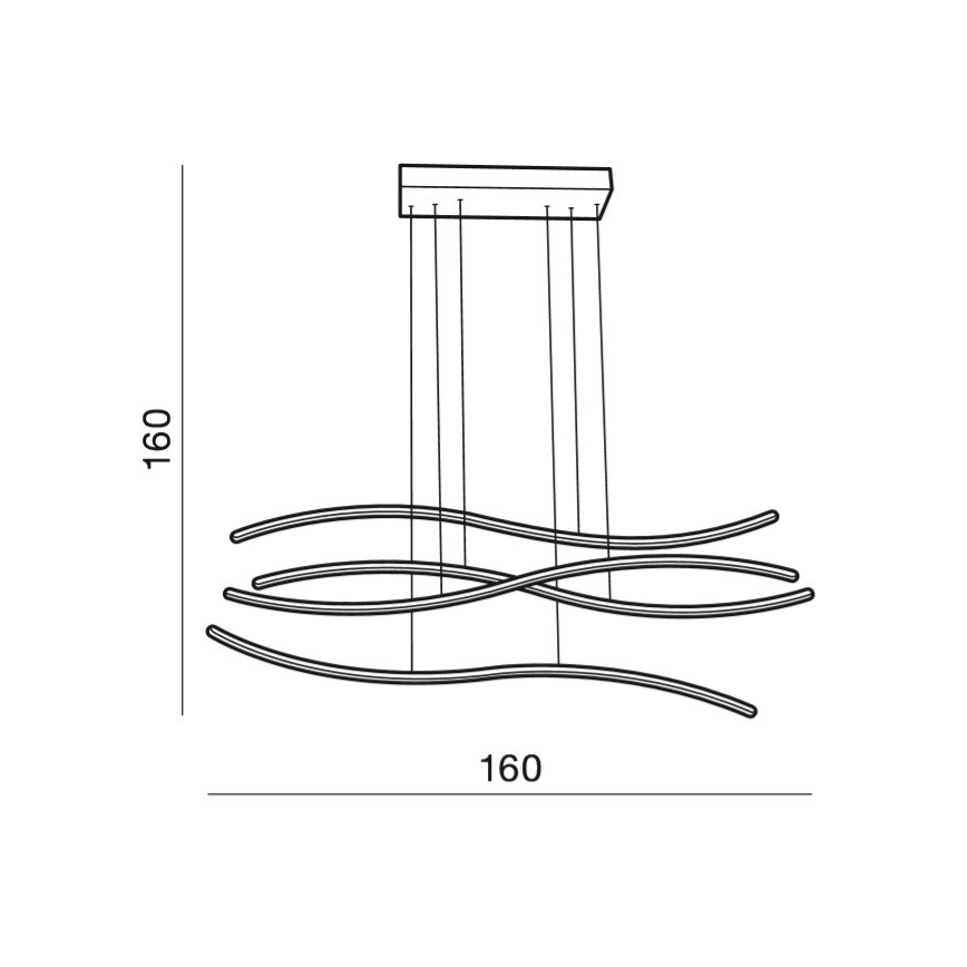 Azzardo AZ2913 - LED-hämardatav rippvalgusti riputuskaabliga WAVES LED/70W/230V