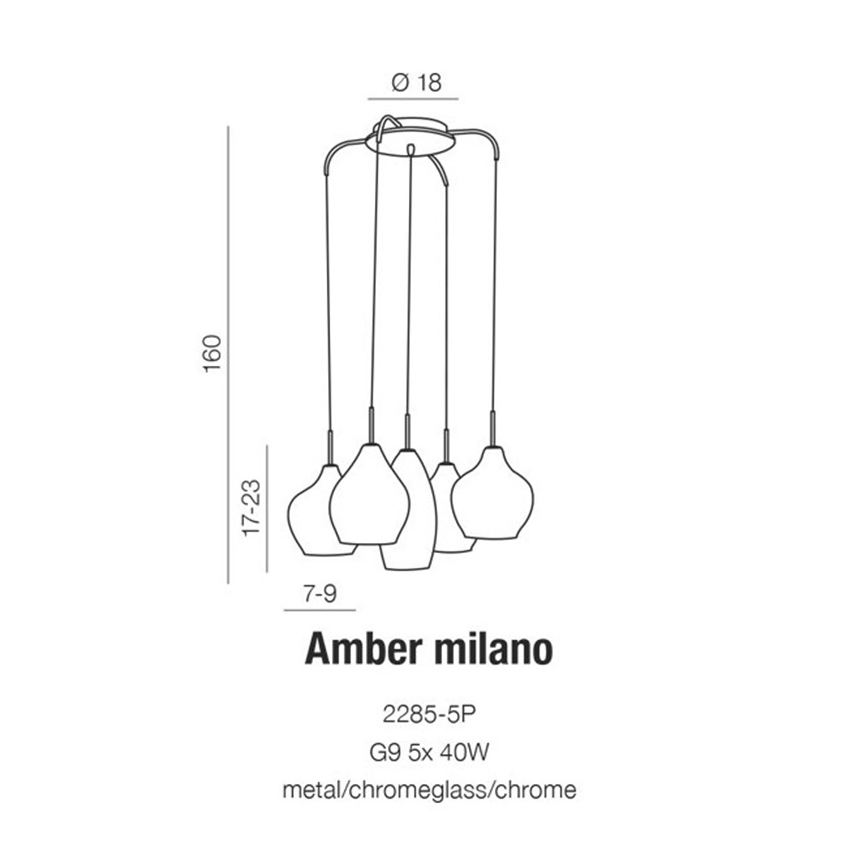Azzardo AZ3076 - Lühter AMBER 5xG9/40W/230V