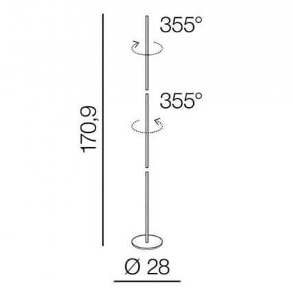 Azzardo AZ3205 - LED Põrandalamp TETA LED/33W/230V