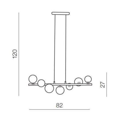 Azzardo AZ4406 - Lühter SYBILLA 7xG9/25W/230V must