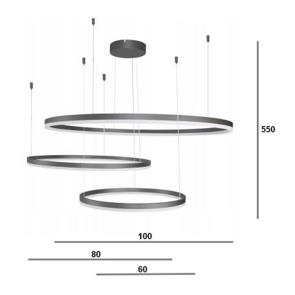 Azzardo AZ4707 - LED-lühter kaablil HALO LED/130W/230V must