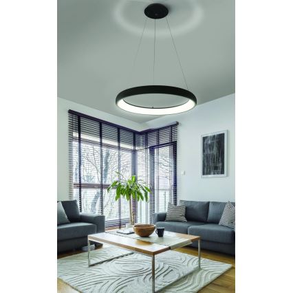 Azzardo AZ5066 - LED Hämardatav lühter ANTONIO LED/80W/230V must + kaugjuhtimispult