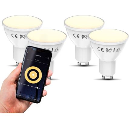 B.K. Licht 1261 - KOMPLEKT 4x LED Hämardatav pirn GU10/5,5W/230V Wi-Fi Tuya 2700K