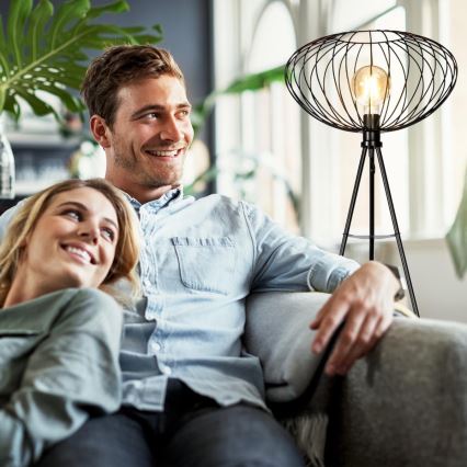 B.K. Licht 1470 - Põrandalamp RETRO 1xE27/40W/230V