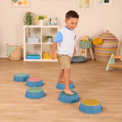 B-Toys - Laste mängukivid tasakaalu arendamiseks BALANCE & HOP 6 tk