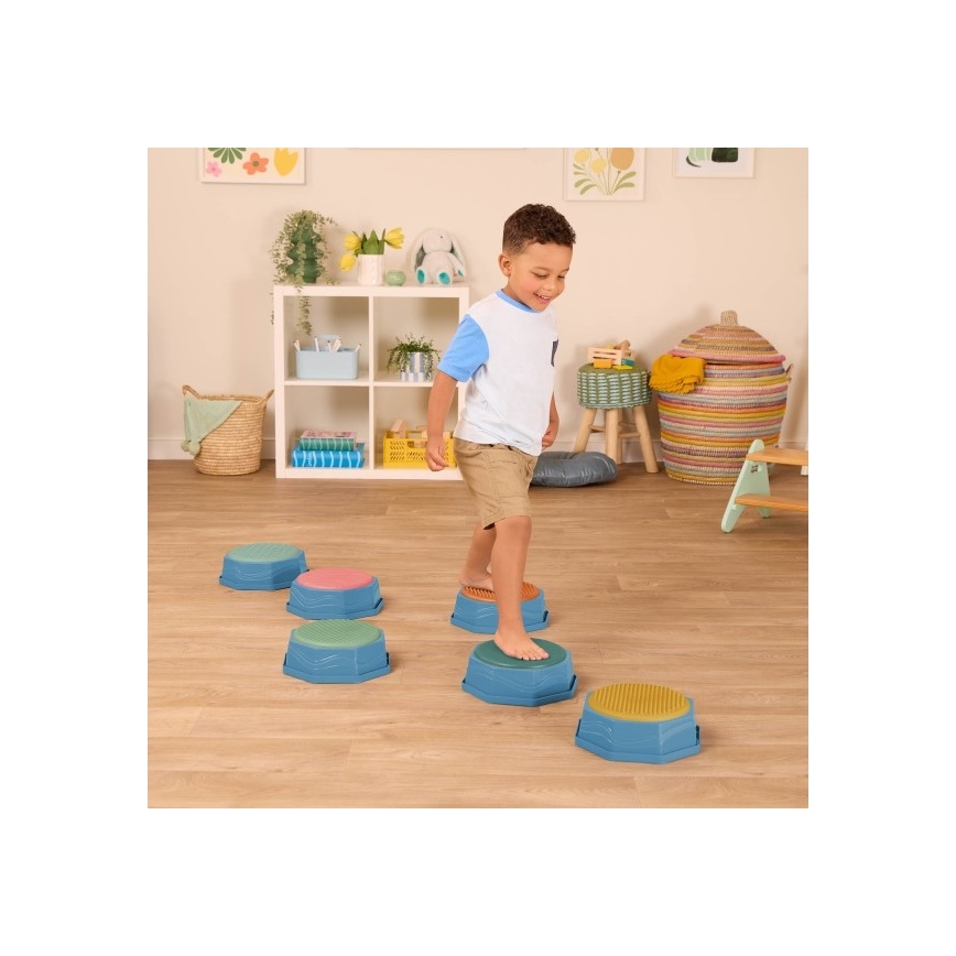 B-Toys - Laste mängukivid tasakaalu arendamiseks BALANCE & HOP 6 tk